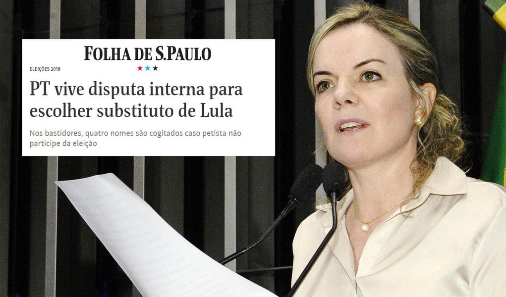 Gleisi critica fake news da Folha sobre suposto plano B de Lula