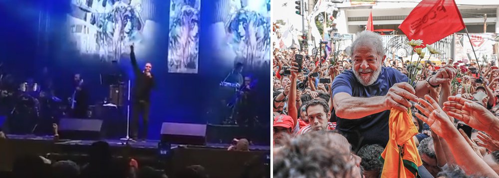 Cantor Diogo Nogueira pede Lula Livre durante show em PE