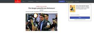 Economist diz que Bolsonaro é ameaça à democracia
