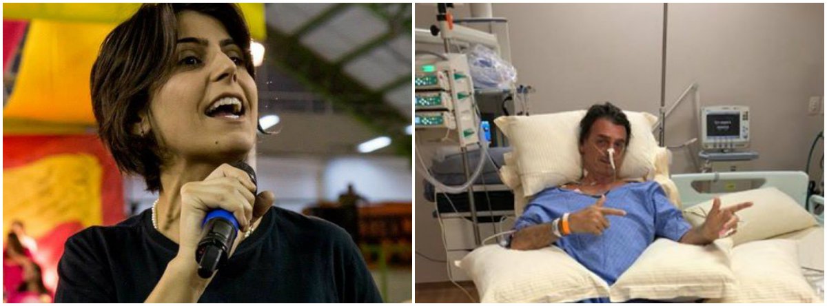 Manuela: me choco com Bolsonaro internado fazendo gesto de uma arma