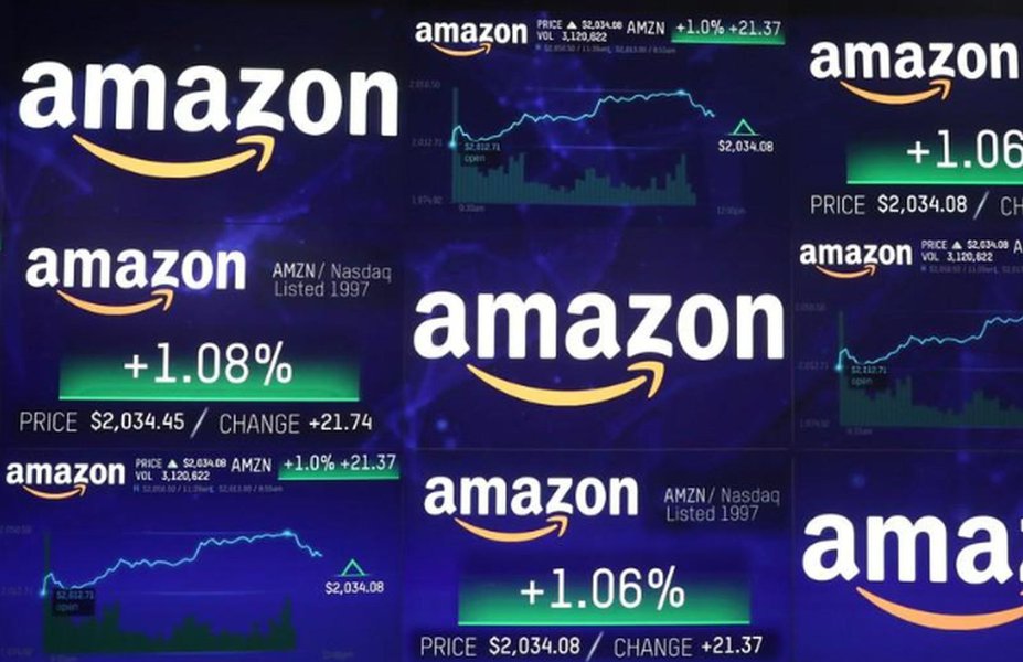 Amazon atinge US$1 tri em valor de mercado em ritmo para ultrapassar Apple