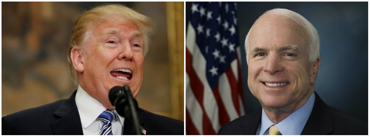 Trump veta comunicado da Casa Branca que qualificava McCain como “herói”
