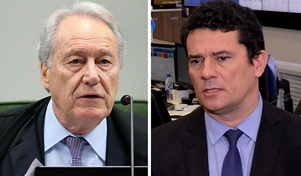 Ricardo Lewandowski e o ex-juiz suspeito Sergio Moro