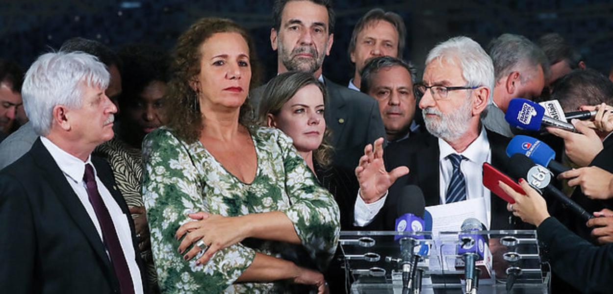 Brasília- DF. 18-06-2019- Coletiva da oposição no congresso.  Foto Lula Marques