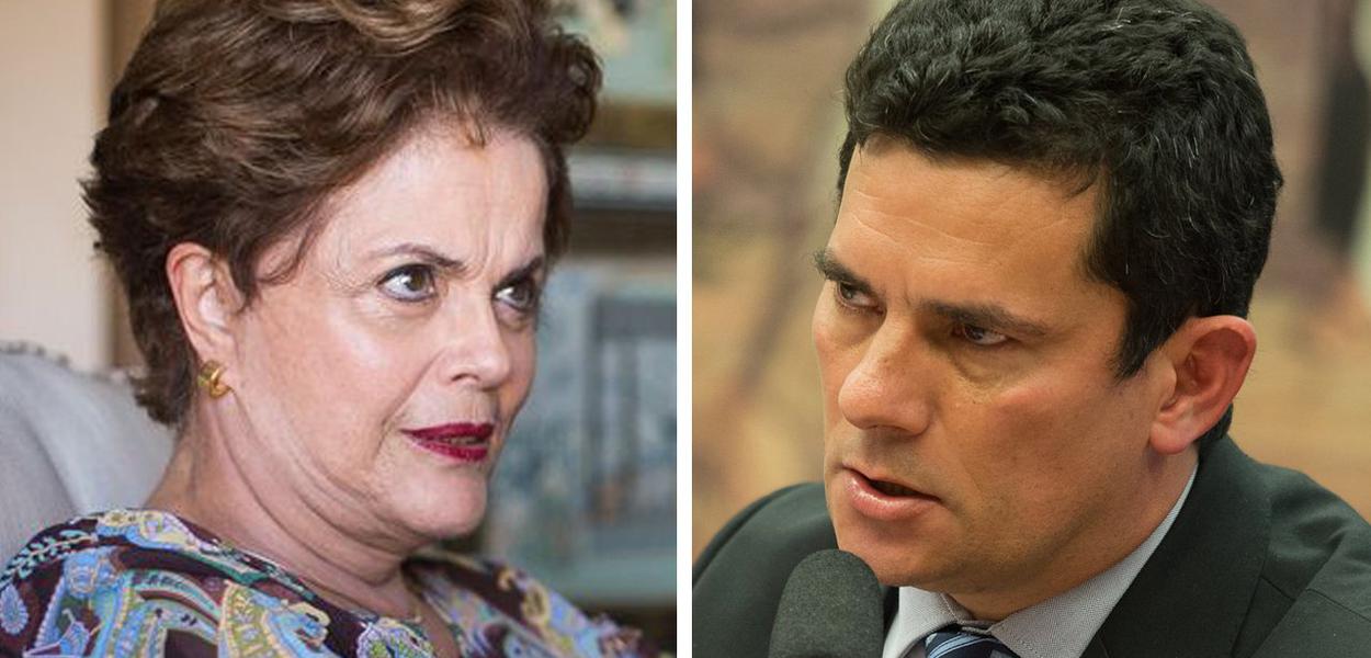 Ex-presidente Dilma Rousseff e ministro Sérgio Moro