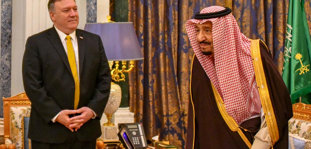 U.S. Secretary of State Michael R. Pompeo meets with Saudi King Salman bin Abdul-Aziz in Riyadh, Saudi Arabia, on January 14, 2019. [State Department photo/ Public Domain]