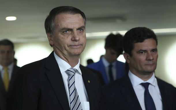 O presidente eleito Jair Bolsonaro e o futuro ministro da JustiÃ§a, SÃ©rgio Moro, durante visita ao Superior Tribunal de JustiÃ§a (STJ).