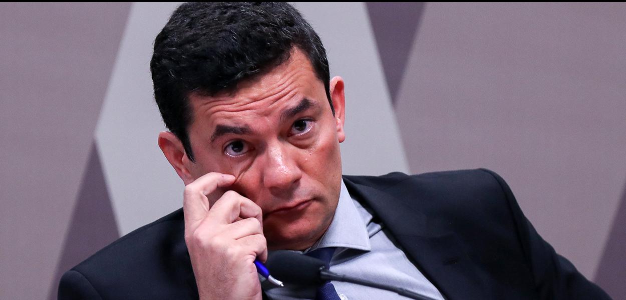 Ministro da Justiça Sergio Moro durante depoimento na CCJ do Senado