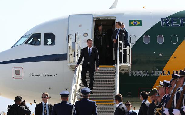 (Santiago - Chile, 21/03/2019) Presidente da RepÃºblica Jair Bolsonaro, desembarca no Aeroporto Internacional de Santiago no Chile. Foto: Marcos CorrÃªa/PR