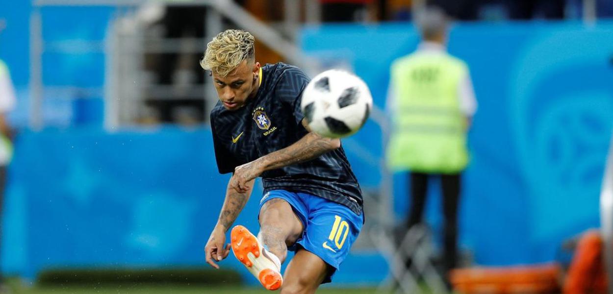 Neymar Jr., jogador da Seleção Brasileira e do Paris Saint-Germain, em treino