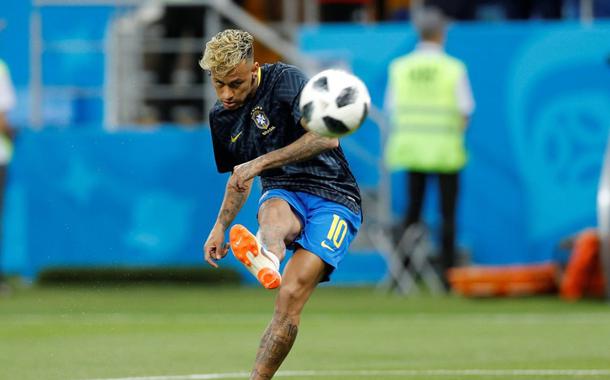 Neymar Jr., jogador da Seleção Brasileira e do Paris Saint-Germain, em treino