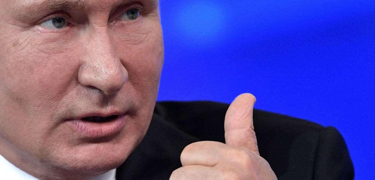 Russian President Vladimir Putin gestures while speaking during his annual call-in show in Moscow, Russia, Thursday, June 20, 2019. Putin hosts call-in shows every year, which typically provide a platform for ordinary Russians to appeal to the president on issues ranging from foreign policy to housing and utilities. (Alexei Nikolsky, Sputnik, Kremlin Pool Photo via AP)