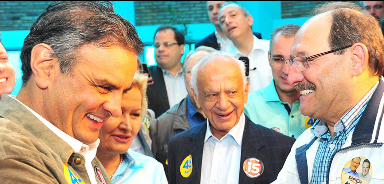 Sartori e AÃ©cio em mobilizaÃ§Ã£o em Porto Alegre 18/10 Foto: Luiz Chaves/ Sartori 15