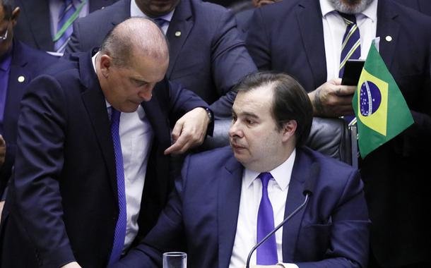 Ministro-Chefe da Casa Civil do Brasil, Onyx Lorenzoni e Presidente da Câmara, dep. Rodrigo Maia