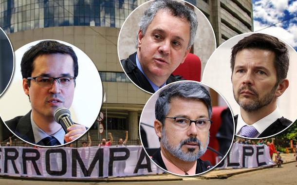 Sergio Moro, Deltan Dallagnol e os juízes do TFR-4 Gebran Neto, Victor Laus e Leandro Paulsen