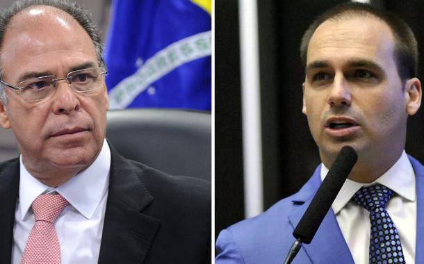 Líder do governo no Senado, Fernando Bezerra Coelho (MDB-PE), e deputado federal Eduardo Bolsonaro (PSL-SP)
