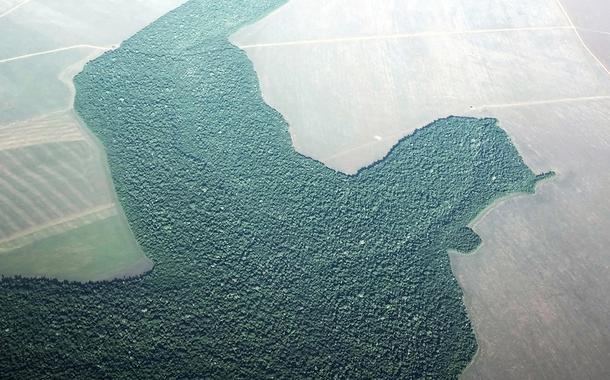 Imagem aérea de desmatamento na cidade de Alta Floresta, no Pará.