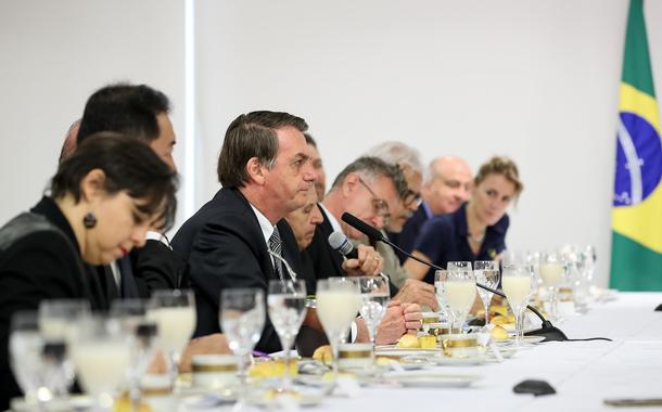 Brasília - Presidente da República, Jair Bolsonaro, durante café da manhã com Jornalistas.