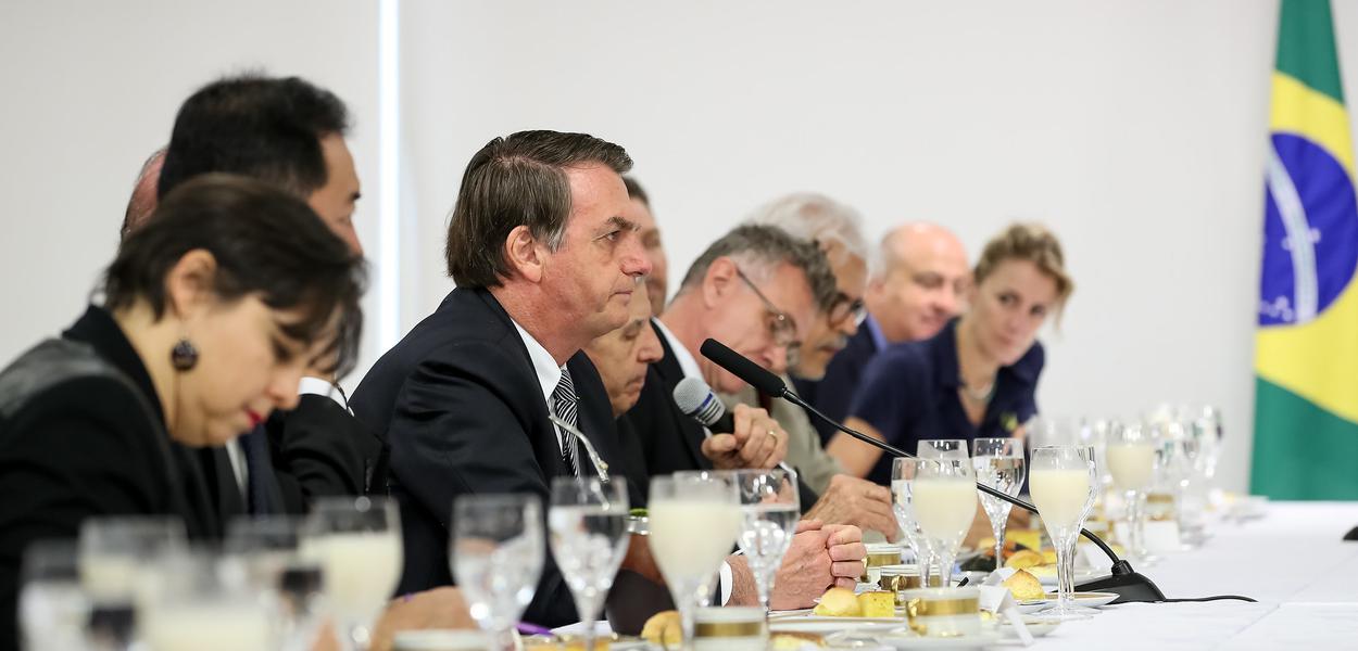 Brasília - Presidente da República, Jair Bolsonaro, durante café da manhã com Jornalistas.
