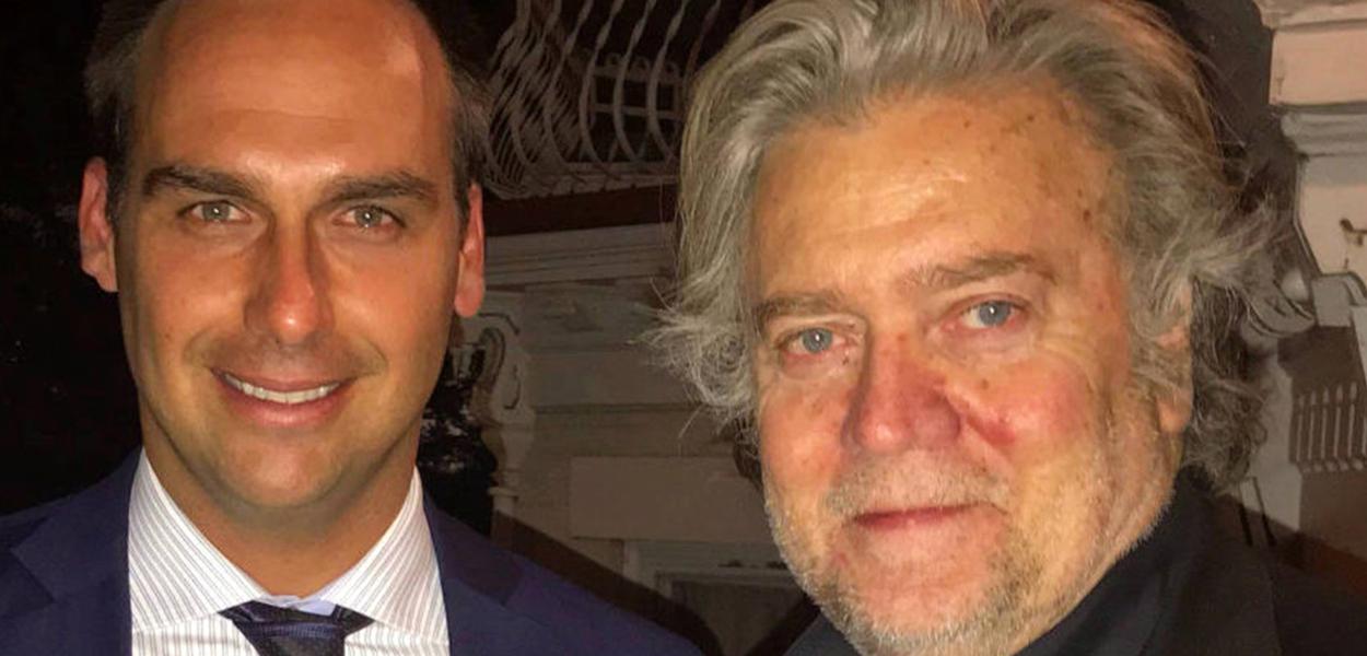 Eduardo Bolsonaro e Steve Bannon