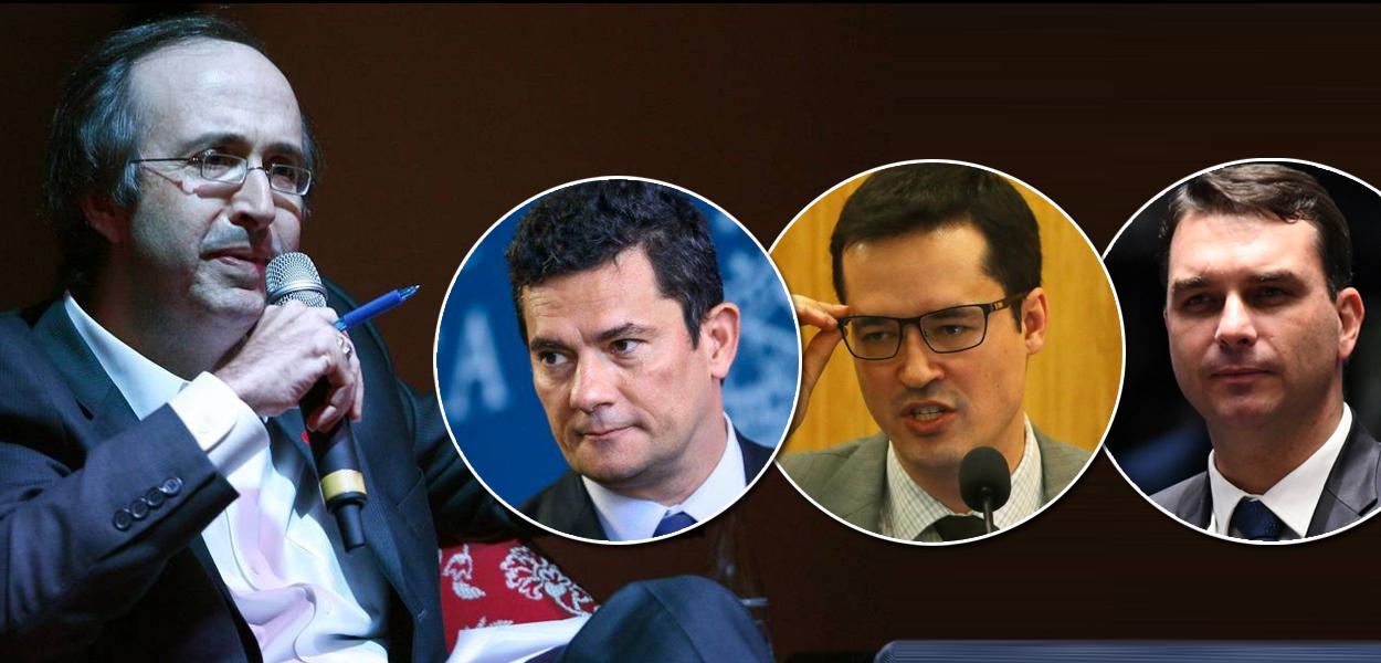 Reinaldo Azevedo, Sergio Moro, Deltan Dallagnol e Flavio Bolsonaro