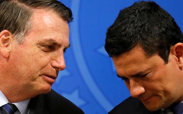 Presidente Jair Bolsonaro e ministro da Justiça, Sergio Moro