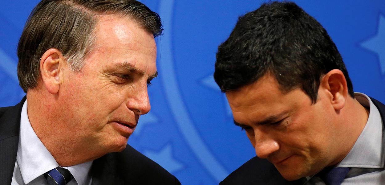 Presidente Jair Bolsonaro e ministro da Justiça, Sergio Moro