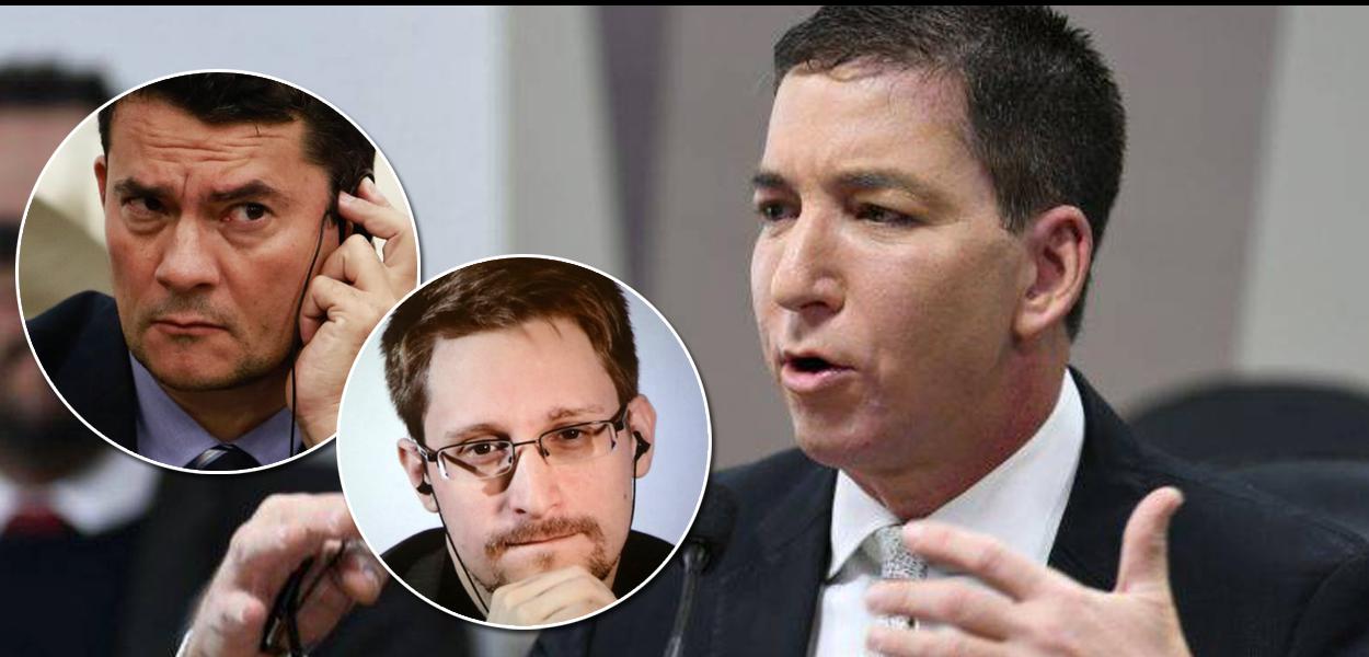 Glenn Greenwald, Edward Snowden e Sergio Moro.