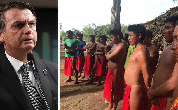 Jair Bolsonaro e índios Wajapi, do Amapá.