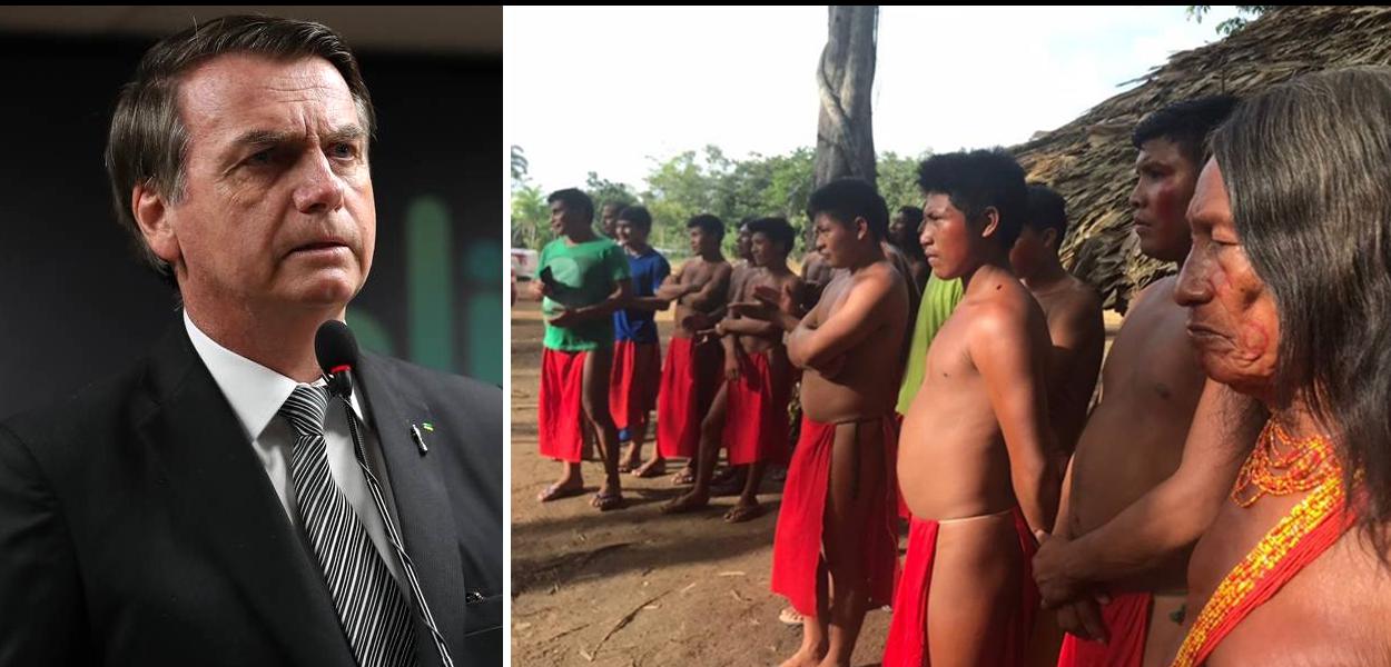 Jair Bolsonaro e índios Wajapi, do Amapá.