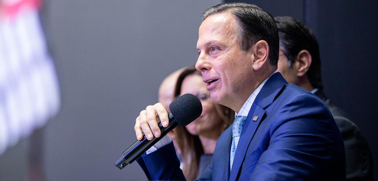 Governador do Estado de São Paulo, João Doria participa da coletiva de imprensa