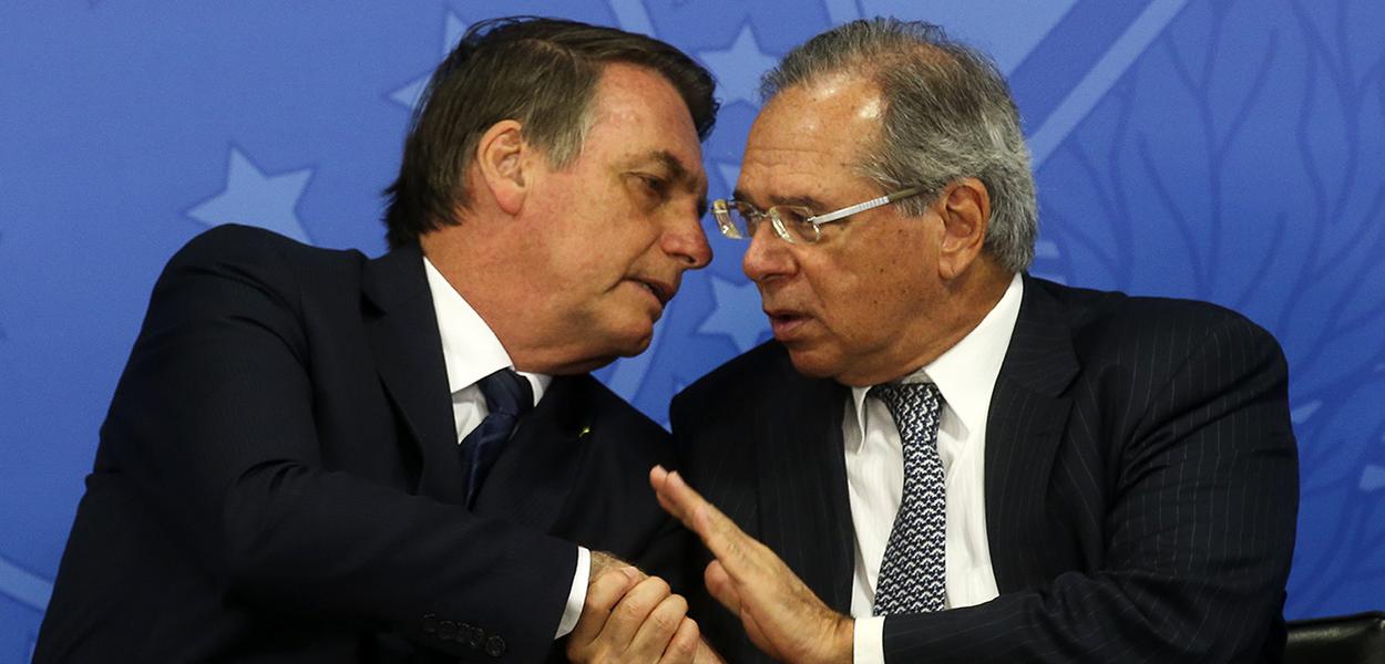 Jair Bolsonaro e o ministro da Economia, Paulo Guedes.