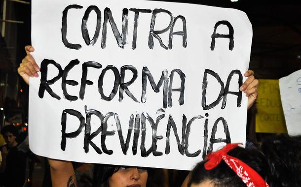 Manifestação contra a reforma da previdência.