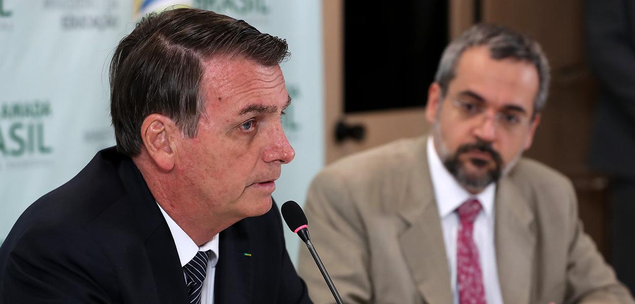 Jair Bolsonaro durante Reunião com Abraham Weintraub