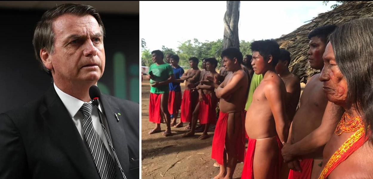 Jair Bolsonaro e índios Wajapi, do Amapá.