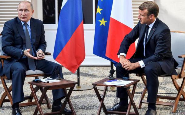 Vladimir Putin e Emmanuel Macron