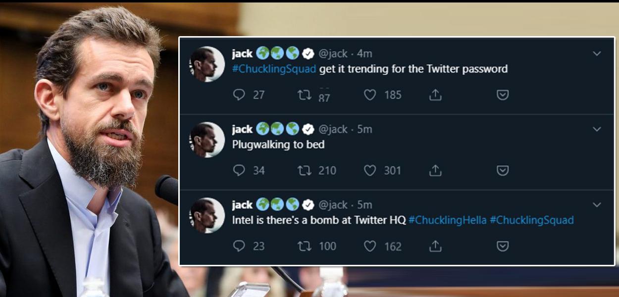 Jack Dorsey, CEO do Twitter, teve sua conta hackeada.