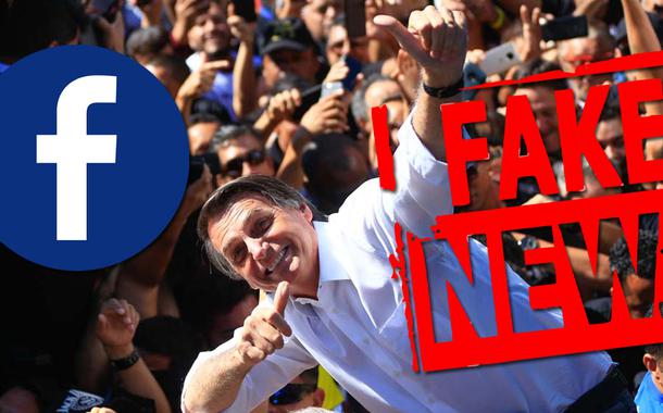 Jair Bolsonaro durante a campanha de 2018, reconhecida pelo próprio Facebook pela imensa incidência de fakenews.