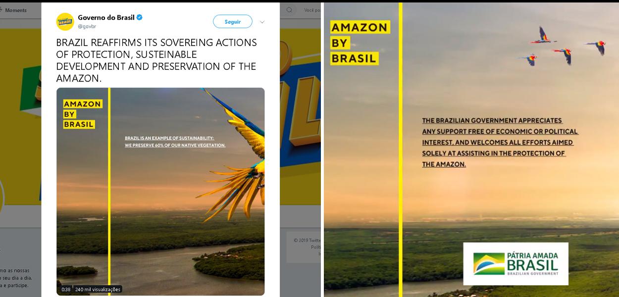 Tuíte do perfil oficial do Governo do Brasil