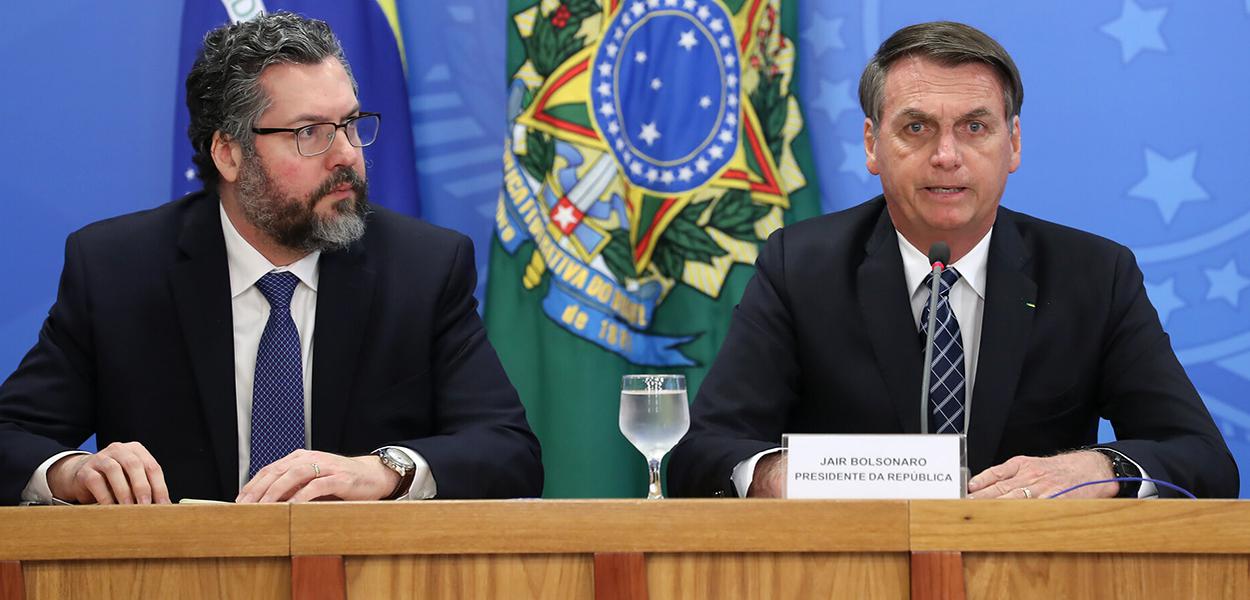 Ministro de Estado das Relações Exteriores, Ernesto Araújo e Jair Bolsonaro