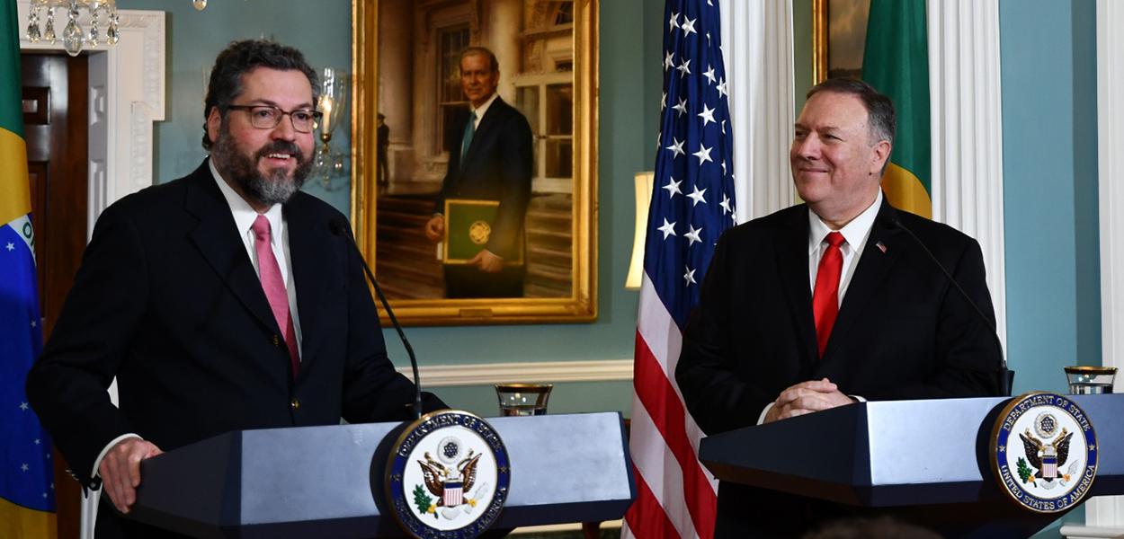 Ministro Ernesto Araújo e o Secretário de Estado dos Estados Unidos, Mike Pompeo