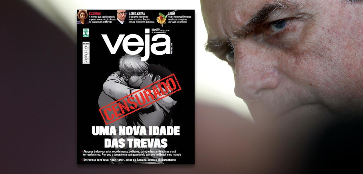 Capa da revista Veja e Jair Bolsonaro