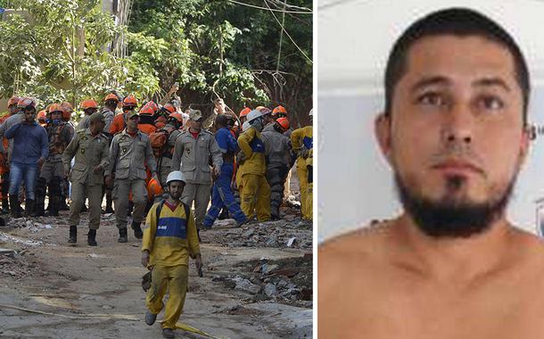 Equipes que atuam na busca e resgate de pessoas após o desabamento dos dois prédios na comunidade da Muzema.