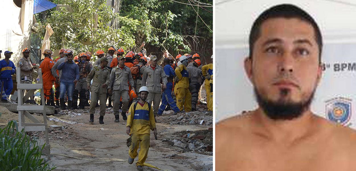 Equipes que atuam na busca e resgate de pessoas após o desabamento dos dois prédios na comunidade da Muzema.