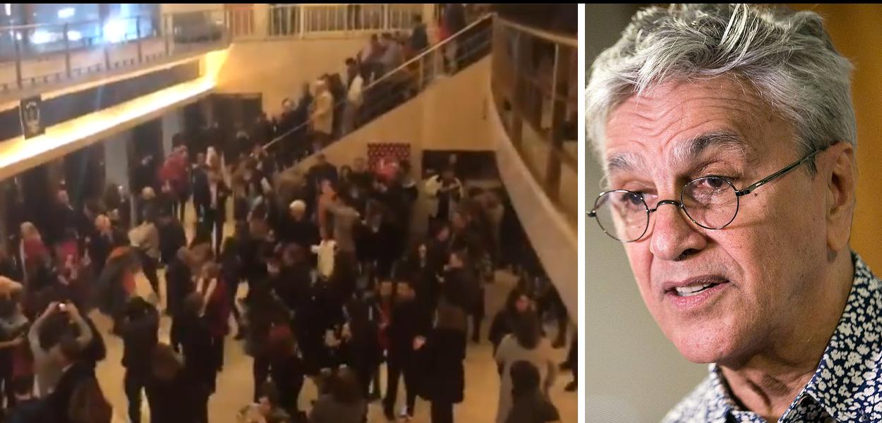 Caetano Veloso em Buenos Aires e público deixando o Teatro Gran Rex cantando "Si vos querés"