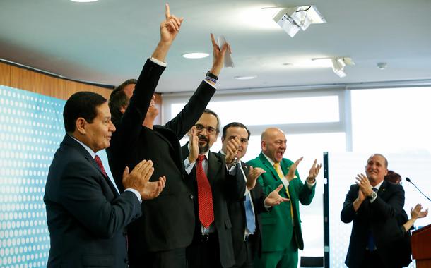Jair Bolsonaro em cerimônia no Planalto, em Brasília.