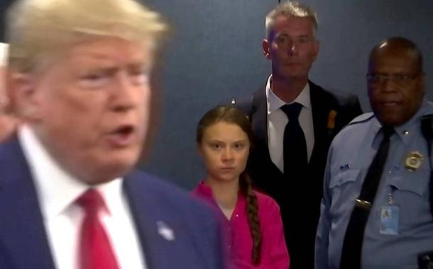 Greta Thunberg encara Donald Trump em reunião do clima na ONU