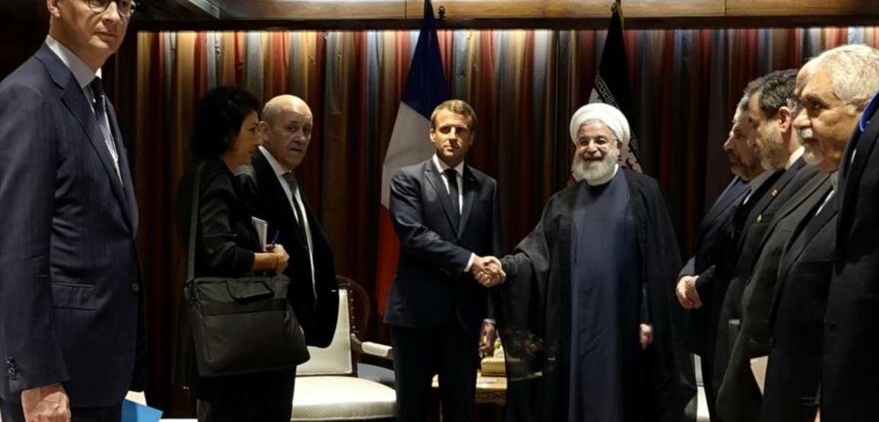 Rohani (Irã) e Macron (França)