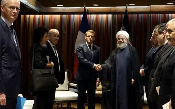 Rohani (Irã) e Macron (França)