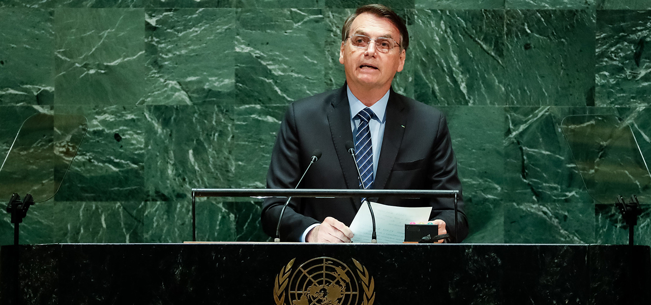 Jair Bolsonaro discursa durante a abertura do Debate Geral da 74ª Sessão da Assembleia Geral das Nações Unidas